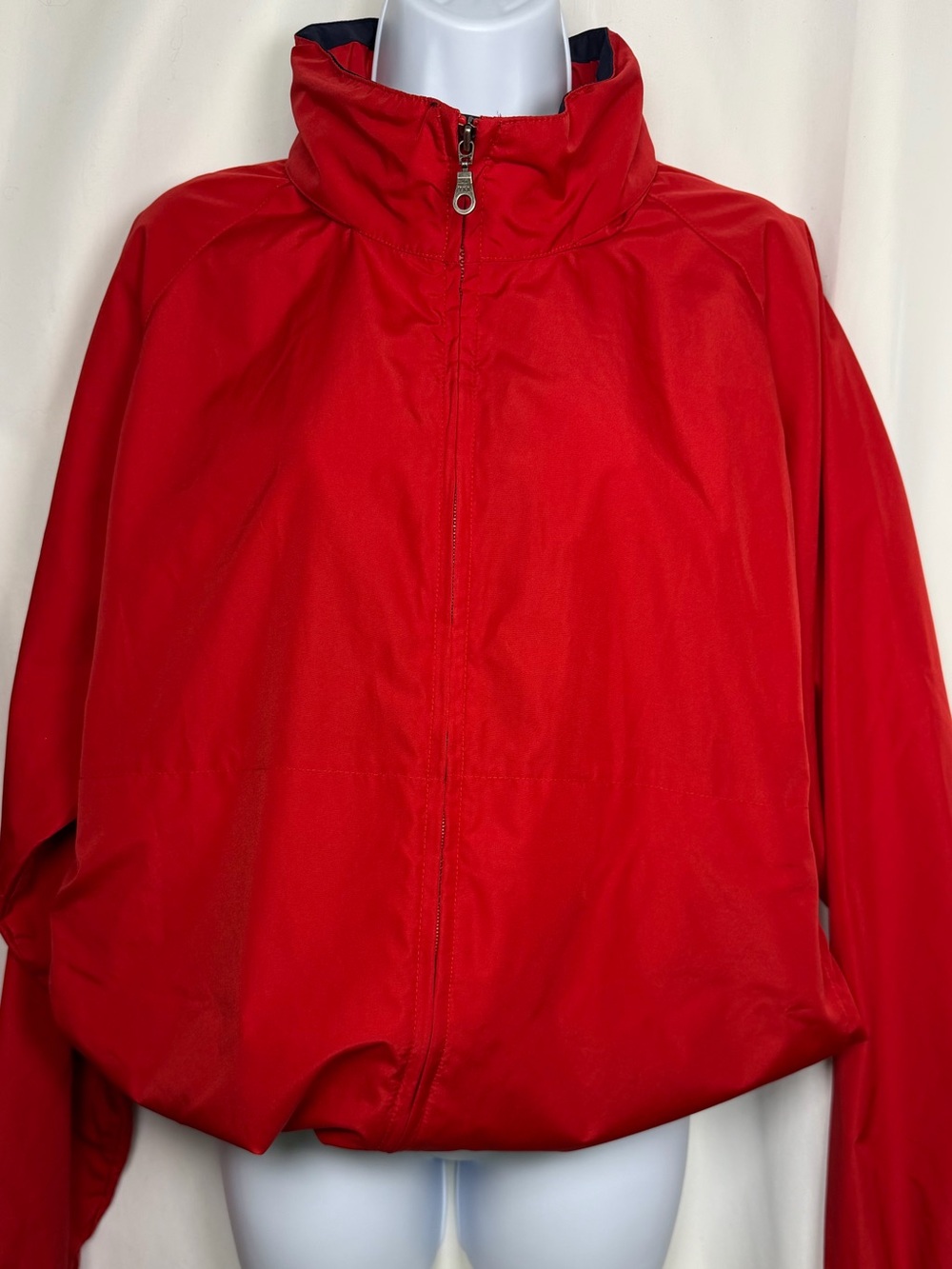 Eddie Bauer Red Windbreaker Jacket Hooded Oversized Retro Gorpcore L